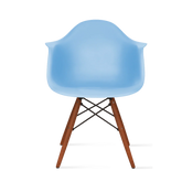 Fauteuil DAW emblématique bleu clair de style Eames | Design moderne et épuré