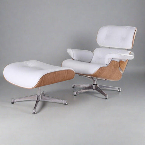 Charles Eames Inspired Lounge Chair & Ottoman - Ash Wood | White - Premium Lounge Chairs from Interior Furnishes - Just $745! Shop now at Interior Furnishes Charles Eames Inspired Lounge Chair & Ottoman - Ash Wood | White - Premium Lounge Chairs from Interior Furnishes - Just $745! Shop now at Interior Furnishes