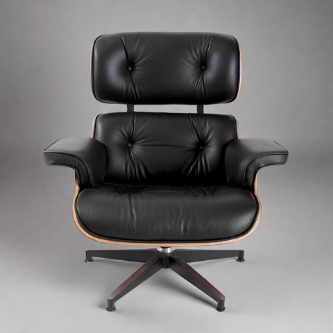 Charles Eames Iconic Lounge Chair & Ottoman in Rosewood and Black Charles Eames Iconic Lounge Chair & Ottoman in Rosewood and Black