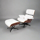 Sillón y otomana Eames Lounge de estilo moderno de mediados de siglo en madera de palisandro - Todos los colores