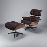 Sillón y otomana icónicos de Charles Eames - Madera de palisandro | Marrón chocolate