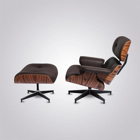 Charles Eames Iconic Lounge Chair & Ottoman - Rose Wood | White Charles Eames Iconic Lounge Chair & Ottoman - Rose Wood | White