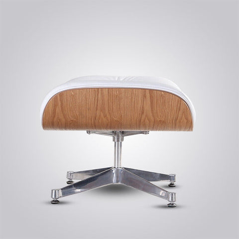 Charles Eames Inspired Lounge Chair & Ottoman - Ash Wood | White Charles Eames Inspired Lounge Chair & Ottoman - Ash Wood | White