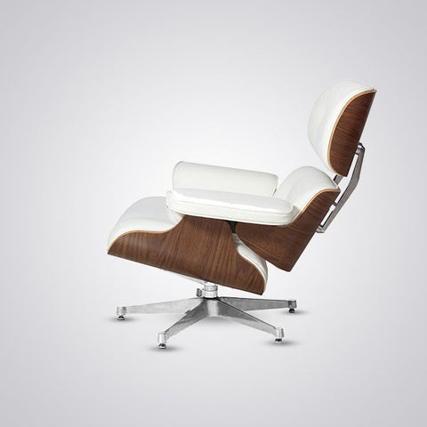 Mid-Century Modern Eames Lounge Chair & Ottoman Walnut Wood - Tan Brown Mid-Century Modern Eames Lounge Chair & Ottoman Walnut Wood - Tan Brown