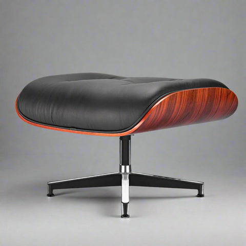 Charles Eames Style Lounge Chair & Ottoman - Dark Rose Wood | Black Charles Eames Style Lounge Chair & Ottoman - Dark Rose Wood | Black