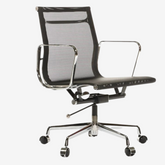 Modern Eames Low Back Mesh Office Chair in Sleek Black - Ergonomic Computer Desk Seating - Premium Mesh Low Back Chair from Interior Furnishes - Just $245! Shop now at Interior Furnishes