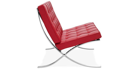 Mies Barcelona Pavilion Chair with Footrest | Red Mies Barcelona Pavilion Chair with Footrest | Red