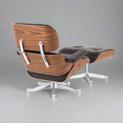 Charles Eames Iconic Lounge Chair & Ottoman - Rose Wood | Tan Brown Charles Eames Iconic Lounge Chair & Ottoman - Rose Wood | Tan Brown