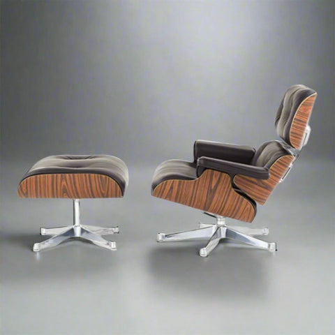 Charles Eames Iconic Lounge Chair & Ottoman in Rosewood and Black Charles Eames Iconic Lounge Chair & Ottoman in Rosewood and Black