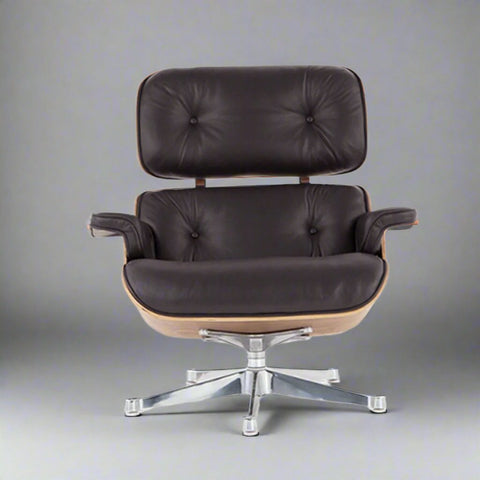 Charles Eames Iconic Lounge Chair & Ottoman - Rose Wood | Tan Brown Charles Eames Iconic Lounge Chair & Ottoman - Rose Wood | Tan Brown