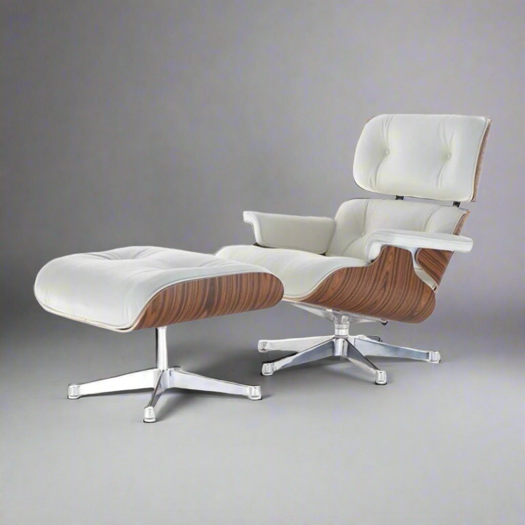 Charles Eames Iconic Lounge Chair & Ottoman - Rose Wood | Tan Brown - Premium Lounge Chairs from Interior Furnishes - Just $675! Shop now at Interior Furnishes