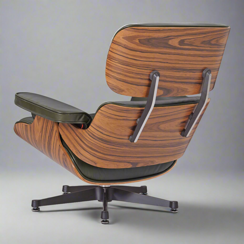 Charles Eames Deluxe Lounge Chair and Ottoman | Olive Green Waxed Leather | Rose Wood Charles Eames Deluxe Lounge Chair and Ottoman | Olive Green Waxed Leather | Rose Wood