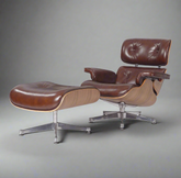 Charles Eames Deluxe Lounge Chair and Ottoman | Vintage Tan Waxed Leather | Walnut Wood