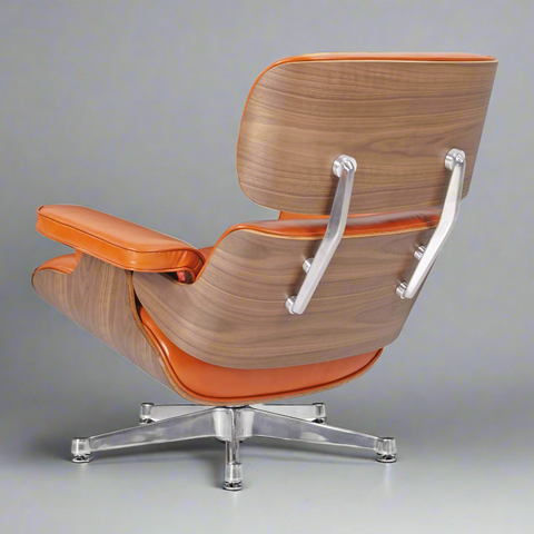 Charles Eames Deluxe Lounge Chair and Ottoman | Camel Brown Waxed Leather | Walnut Wood Charles Eames Deluxe Lounge Chair and Ottoman | Camel Brown Waxed Leather | Walnut Wood