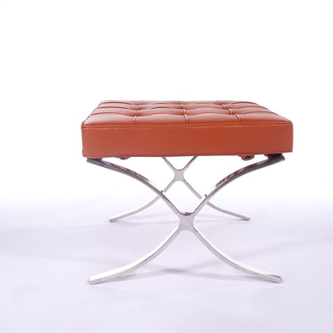 Mies Barcelona Pavilion Chair with Footrest | Cream Mies Barcelona Pavilion Chair with Footrest | Cream