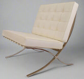 Premium Barcelona Chair - Italian Leather | Interior Furnishes | Cream - Premium Barcelona Chairs from Interior Furnishes - Just $425.00! Shop now at Interior Furnishes