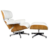 Best Eames Lounge Chair Home Office – Ash Wood & White Leather