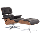 Authentic Eames Lounge Chair UK – Rosewood & Chocolate Brown with Ottoman