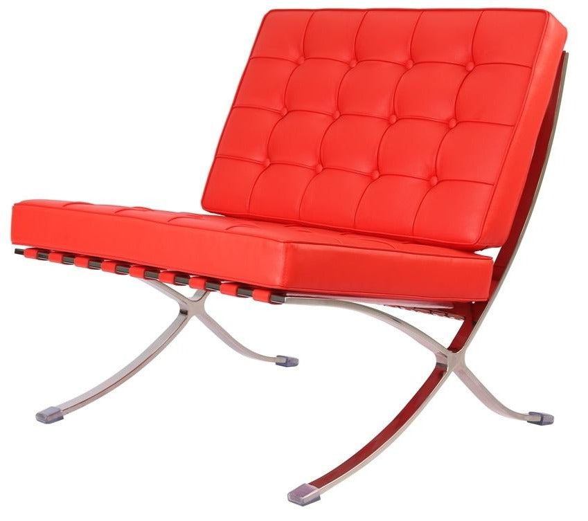 Premium Barcelona Chair - Italian Leather |  Interior Furnishes | White - Premium Barcelona Chairs from Interior Furnishes - Just $425! Shop now at Interior Furnishes