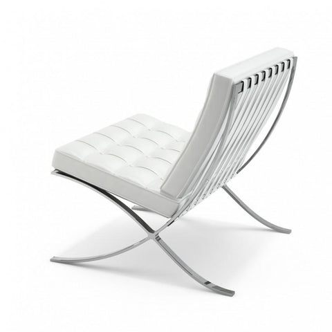 Mies Barcelona Pavilion Chair | Premium Leather in Elegant White Mies Barcelona Pavilion Chair | Premium Leather in Elegant White
