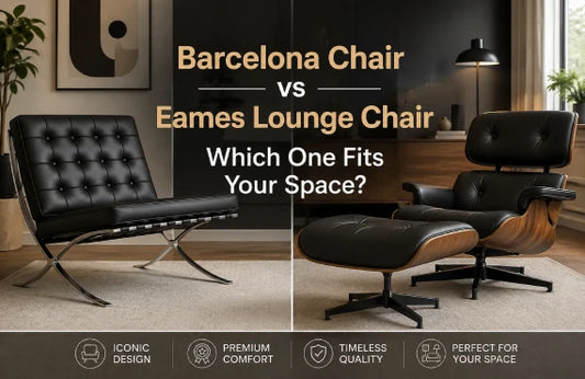 Barcelona Chair vs Eames Lounge Chair comparison – iconic designer chairs for modern interiors | Interior Furnishes