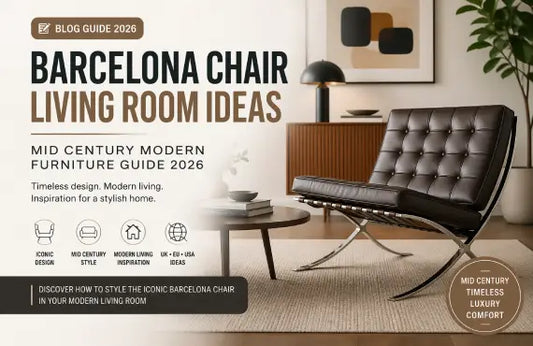 Barcelona Chair Living Room Ideas | Mid Century Modern Furniture Guide 2026