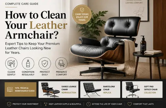 How to clean a leather armchair guide featuring premium lounge seating, leather furniture care tips, and maintenance advice for modern interiors.