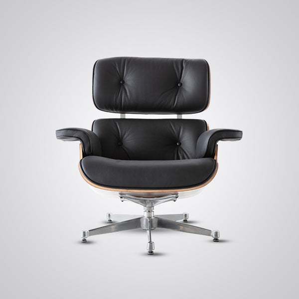 Charles Eames Mid-Century Lounge Chair & Ottoman - Walnut Wood | Chocolate Brown