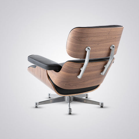 Charles Eames Mid-Century Lounge Chair & Ottoman - Walnut Wood | Chocolate Brown