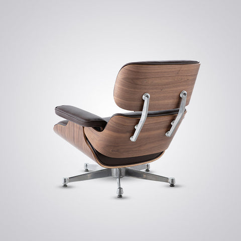 Charles Eames Mid-Century Lounge Chair & Ottoman - Walnut Wood | Chocolate Brown