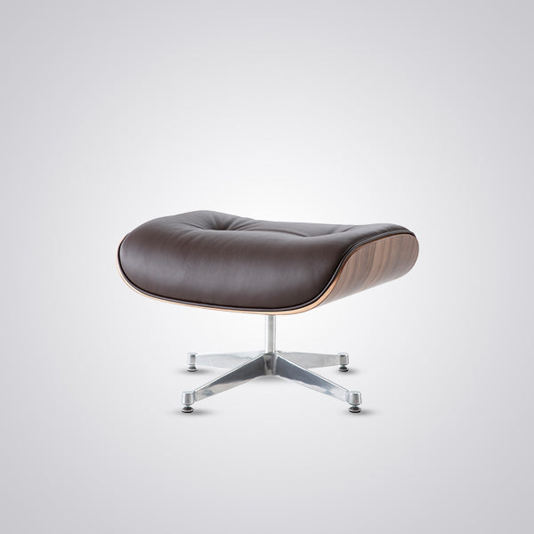 Charles Eames Mid-Century Lounge Chair & Ottoman - Walnut Wood | Chocolate Brown
