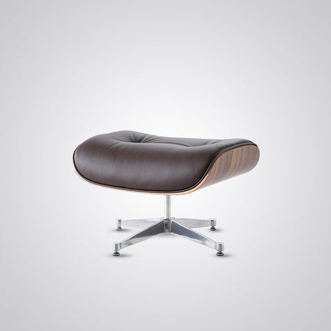 Charles Eames Mid-Century Lounge Chair & Ottoman - Walnut Wood | Chocolate Brown