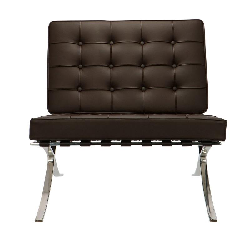 Mies Barcelona Pavilion Chair - Premium Italian Leather | Dark Grey
