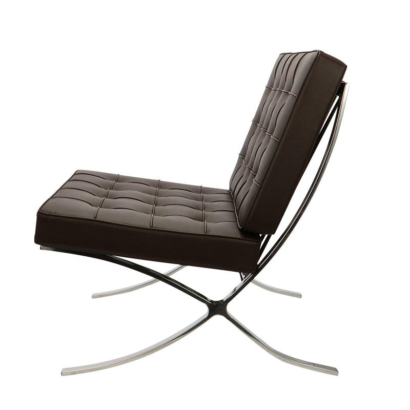 Mies Barcelona Pavilion Chair - Premium Italian Leather | Dark Grey