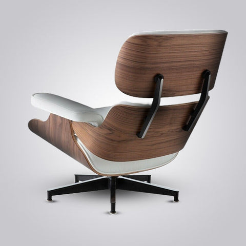 Charles Eames Mid-Century Lounge Chair & Ottoman - Walnut Wood | Chocolate Brown