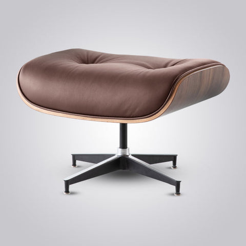 Charles Eames Mid-Century Lounge Chair & Ottoman - Walnut Wood | Chocolate Brown