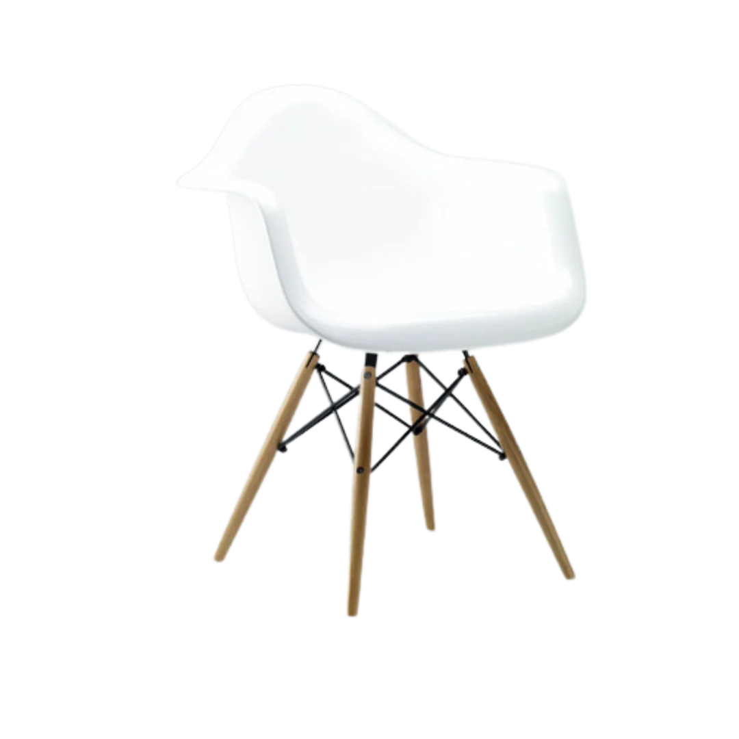 Iconic White Eames-Style DAW Armchair | Sleek Modern Design
