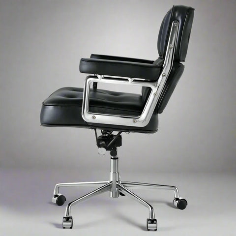 Eames Style Executive Lobby Office Chair - ES104 | Black Leather