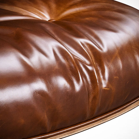 Eames Style Premium XL Lounge Chair and Ottoman - Walnut Wood | Waxed Vintage Tan
