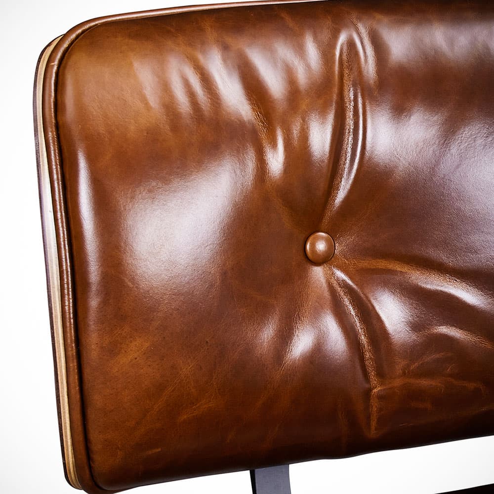 Eames Style Premium XL Lounge Chair and Ottoman - Walnut Wood | Waxed Vintage Tan