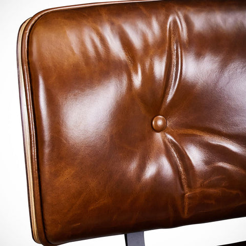 Eames Style Premium XL Lounge Chair and Ottoman - Walnut Wood | Waxed Vintage Tan