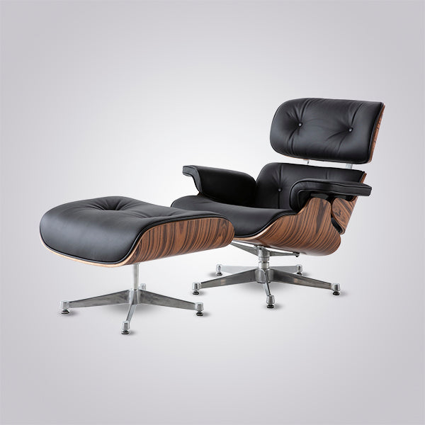 Charles Eames Iconic Lounge Chair & Ottoman - Rose Wood | White