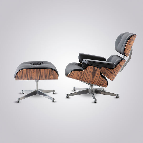 Charles Eames Iconic Lounge Chair & Ottoman - Rose Wood | Tan Brown