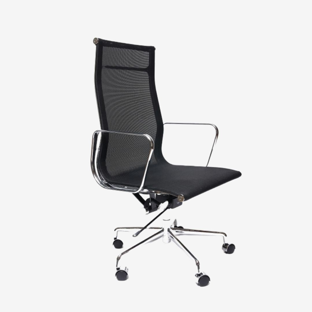 EAMES Style Mesh Office Chair EA 119 - Supportive High Back | Black Edition