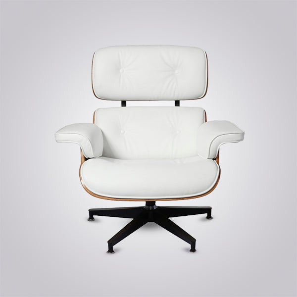 Charles Eames Iconic Lounge Chair & Ottoman - Rose Wood | White