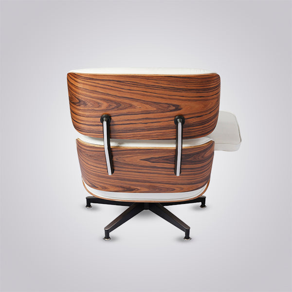 Charles Eames Iconic Lounge Chair & Ottoman - Rose Wood | White
