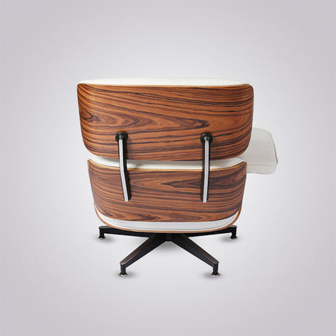 Charles Eames Iconic Lounge Chair & Ottoman - Rose Wood | White