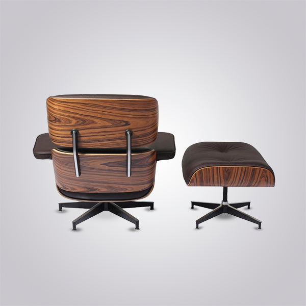Charles Eames Iconic Lounge Chair & Ottoman - Rose Wood | White