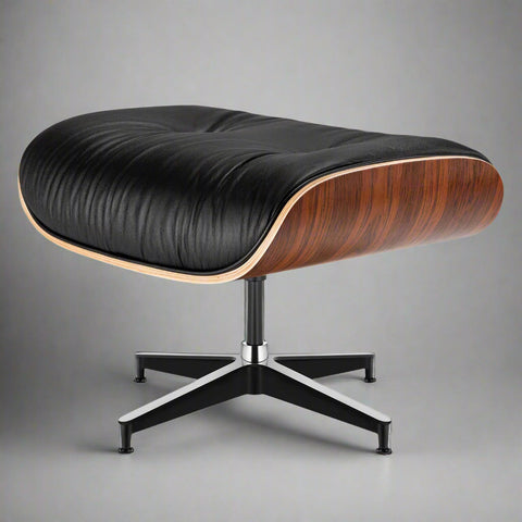 Eames Style XL Version Lounge Chair and Ottoman - Rosewood | Black Leather