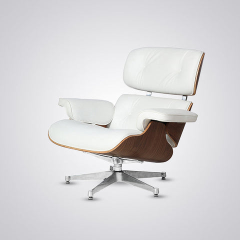Charles Eames Mid-Century Lounge Chair & Ottoman - Walnut Wood | Chocolate Brown